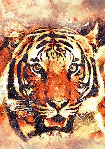 Pure Cotton Bio-Washed T-Shirt Chest Printed-Eco Earth-Tiger- by ZingerTees-Unisex-EL9120001 - Image 2