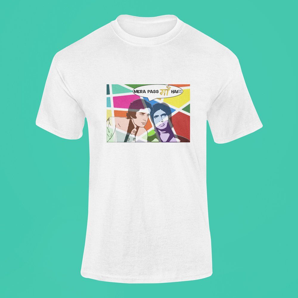 Pure Cotton Bio-Washed T-Shirt Chest Printed-Mere Pass Maa Hai-by ZingerTees-Male-EL9120055 - Image 6