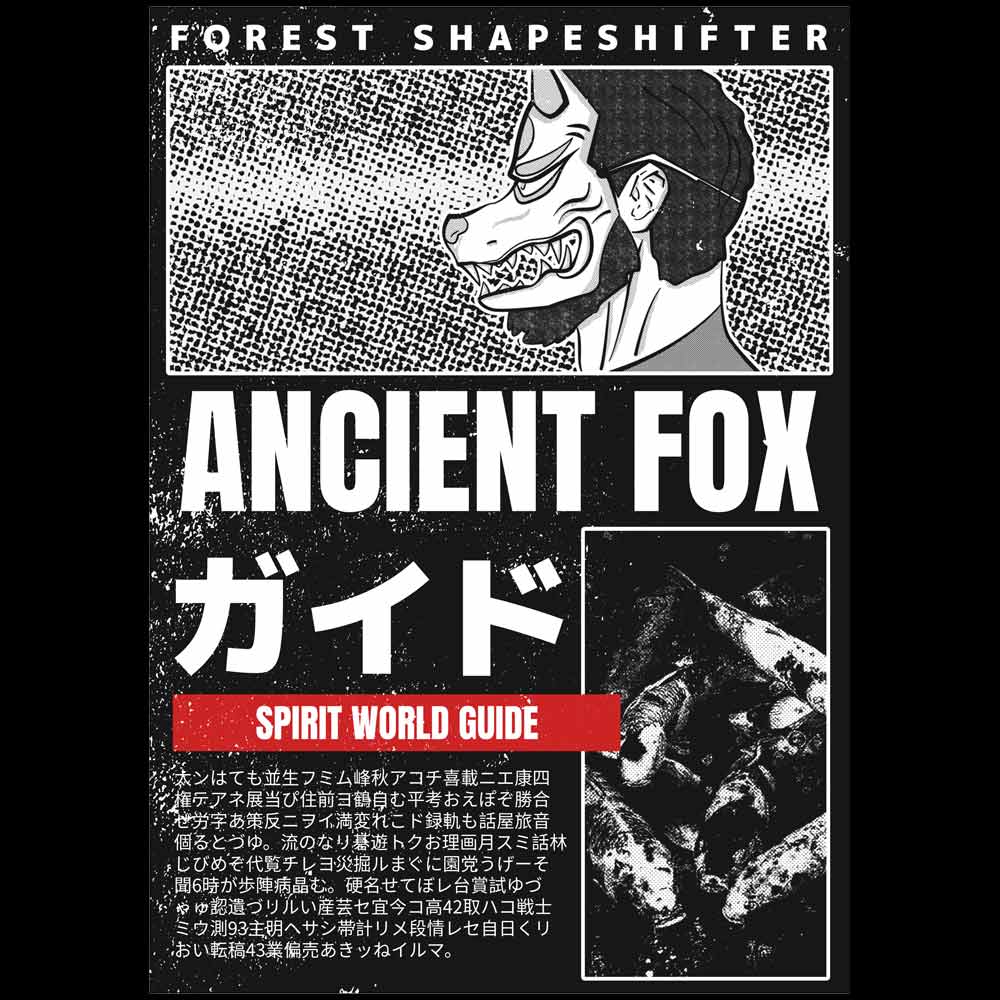 Pure Cotton Bio-Washed T-Shirt Chest Printed-Japanese Anime Art Series - 1 - Ancient Fox Design-by ZingerTees-Unisex-EL9120215 - Image 9