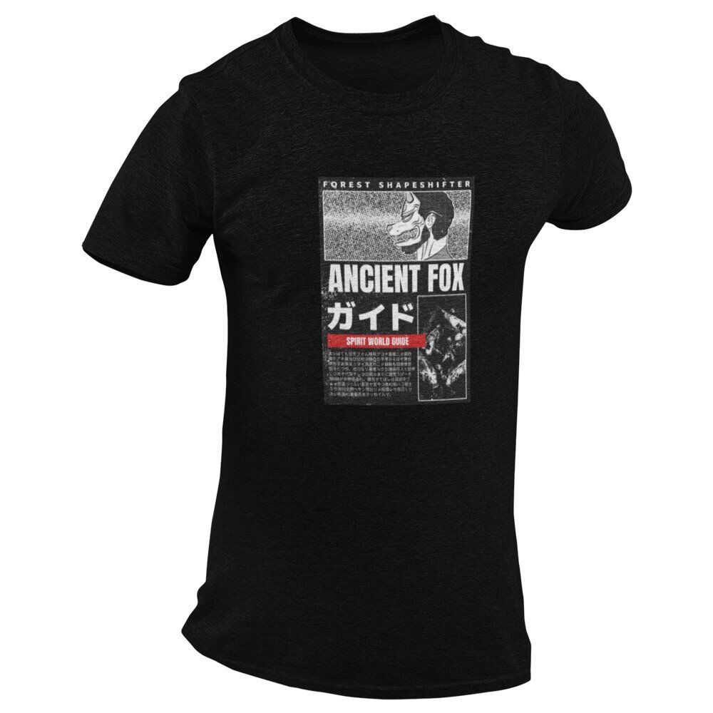 Pure Cotton Bio-Washed T-Shirt Chest Printed-Japanese Anime Art Series - 1 - Ancient Fox Design-by ZingerTees-Unisex-EL9120215 - Image 7