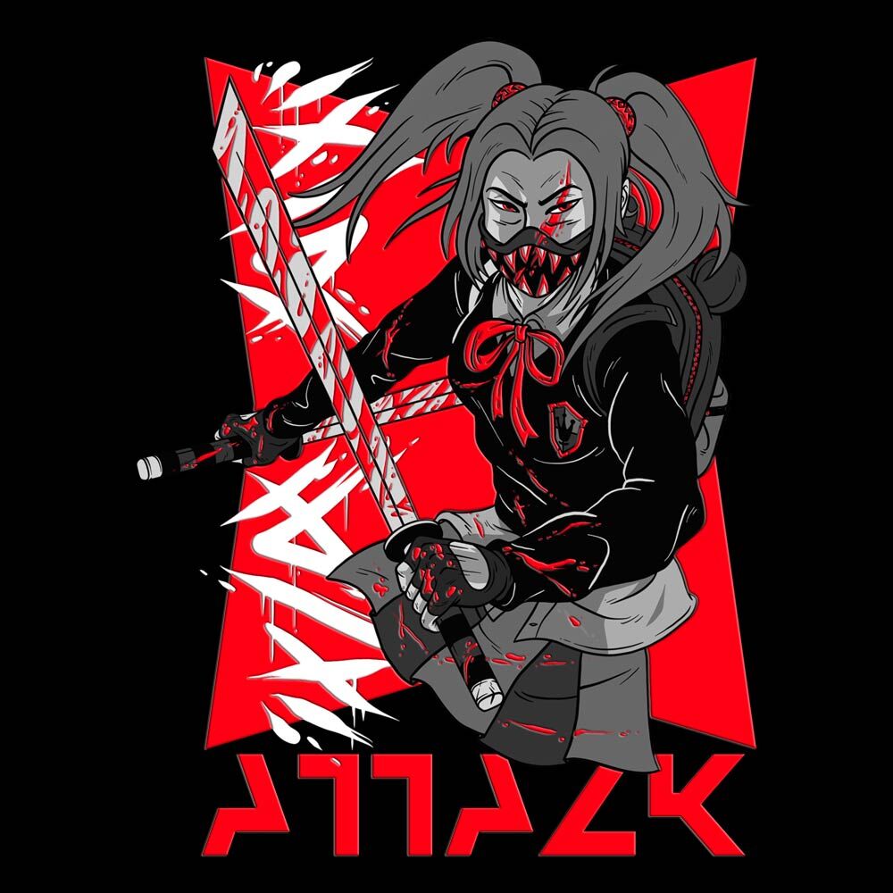 Pure Cotton Bio-Washed T-Shirt Chest Printed-Japanese Anime Art Series - 15 - Underground Rebels Attack Design-by ZingerTees-Unisex-EL9120229 - Image 10