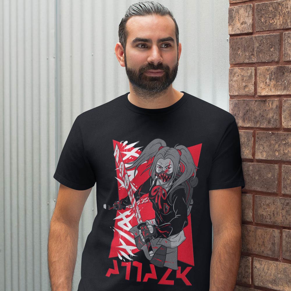 Pure Cotton Bio-Washed T-Shirt Chest Printed-Japanese Anime Art Series - 15 - Underground Rebels Attack Design-by ZingerTees-Unisex-EL9120229 - Image 2