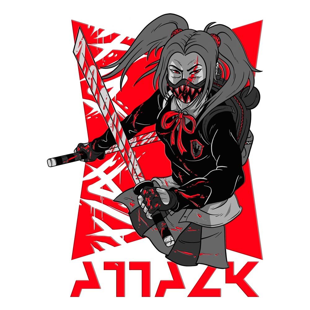 Pure Cotton Bio-Washed T-Shirt Chest Printed-Japanese Anime Art Series - 15 - Underground Rebels Attack Design-by ZingerTees-Unisex-EL9120229 - Image 9