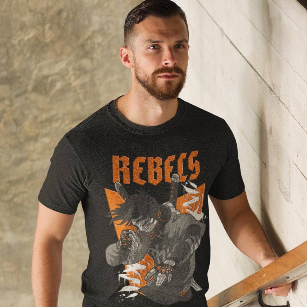 Pure Cotton Bio-Washed T-Shirt Chest Printed-Japanese Anime Art Series - 16 - Underground Rebels Design-by ZingerTees-Unisex-EL9120230
