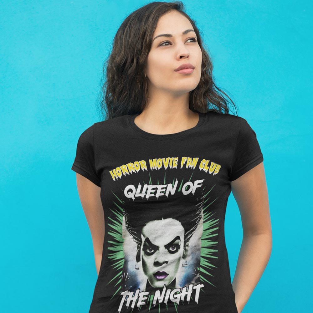 Pure Cotton Bio-Washed T-Shirt Chest Printed-Horror Movie Club Series -5-Witch Queen of the Night Design-by ZingerTees-Unisex-EL9120169 - Image 2