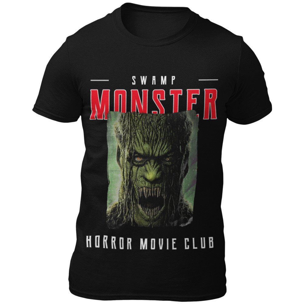 Pure Cotton Bio-Washed T-Shirt Chest Printed-Horror Movie Club Series -6-The Swamp Monster Design-by ZingerTees-Unisex-EL9120170 - Image 4