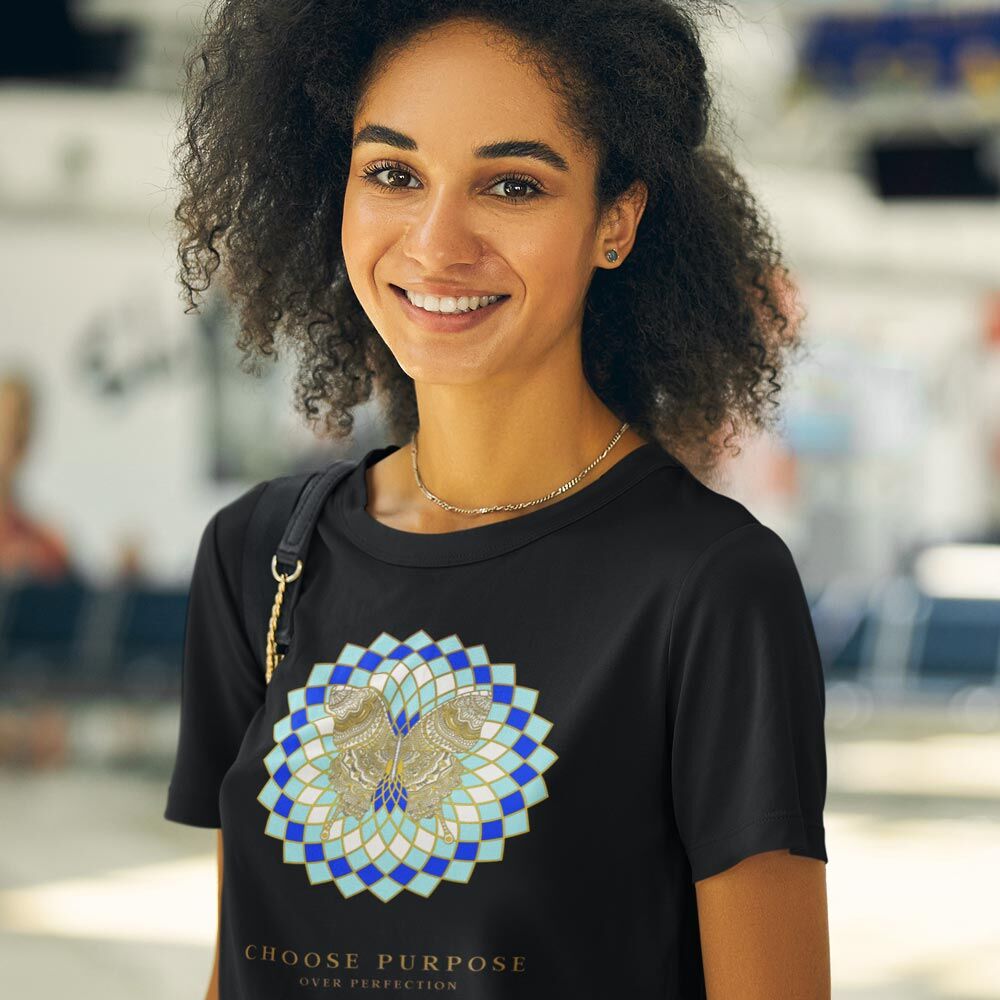 Pure Cotton Bio-Washed T-Shirt Chest Printed-Mandala Design with Inspirational Ancient Indian Vedic Quotes -12-by ZingerTees-Unisex-EL9120203 - Image 4
