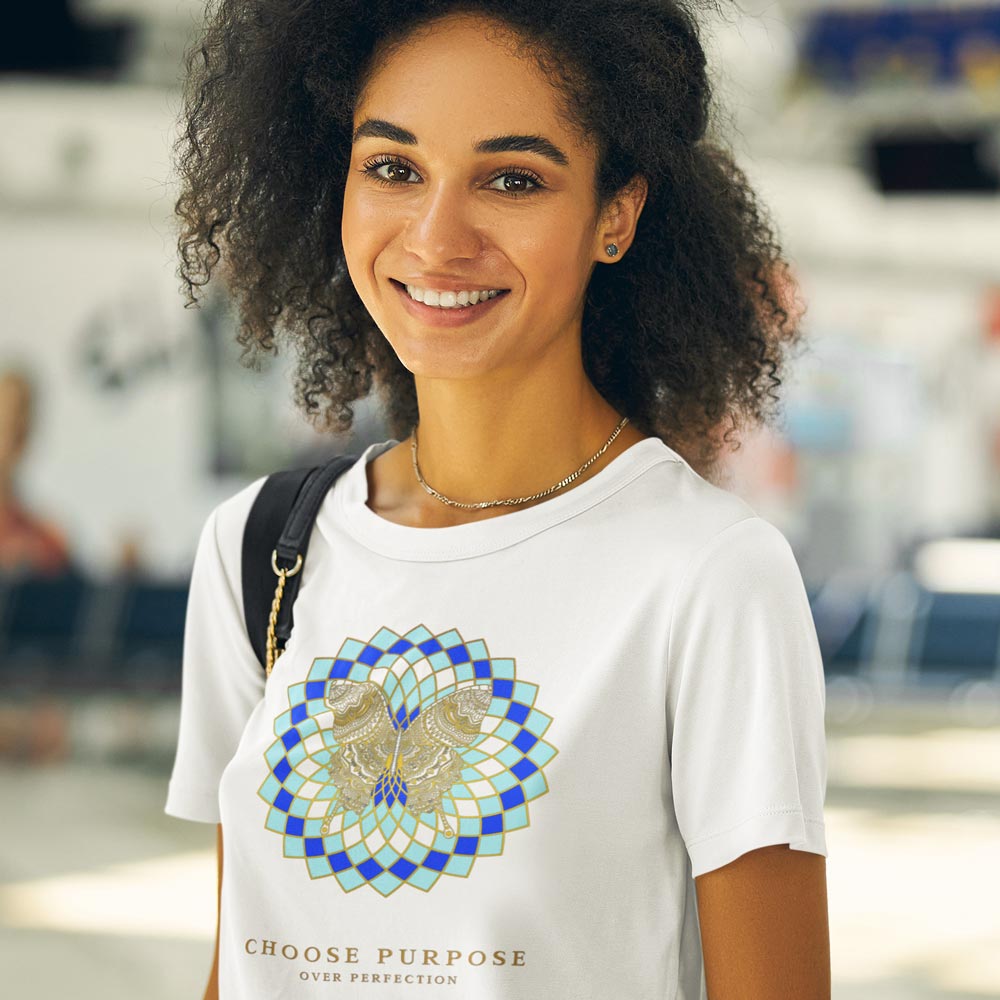 Pure Cotton Bio-Washed T-Shirt Chest Printed-Mandala Design with Inspirational Ancient Indian Vedic Quotes -12-by ZingerTees-Unisex-EL9120203 - Image 2