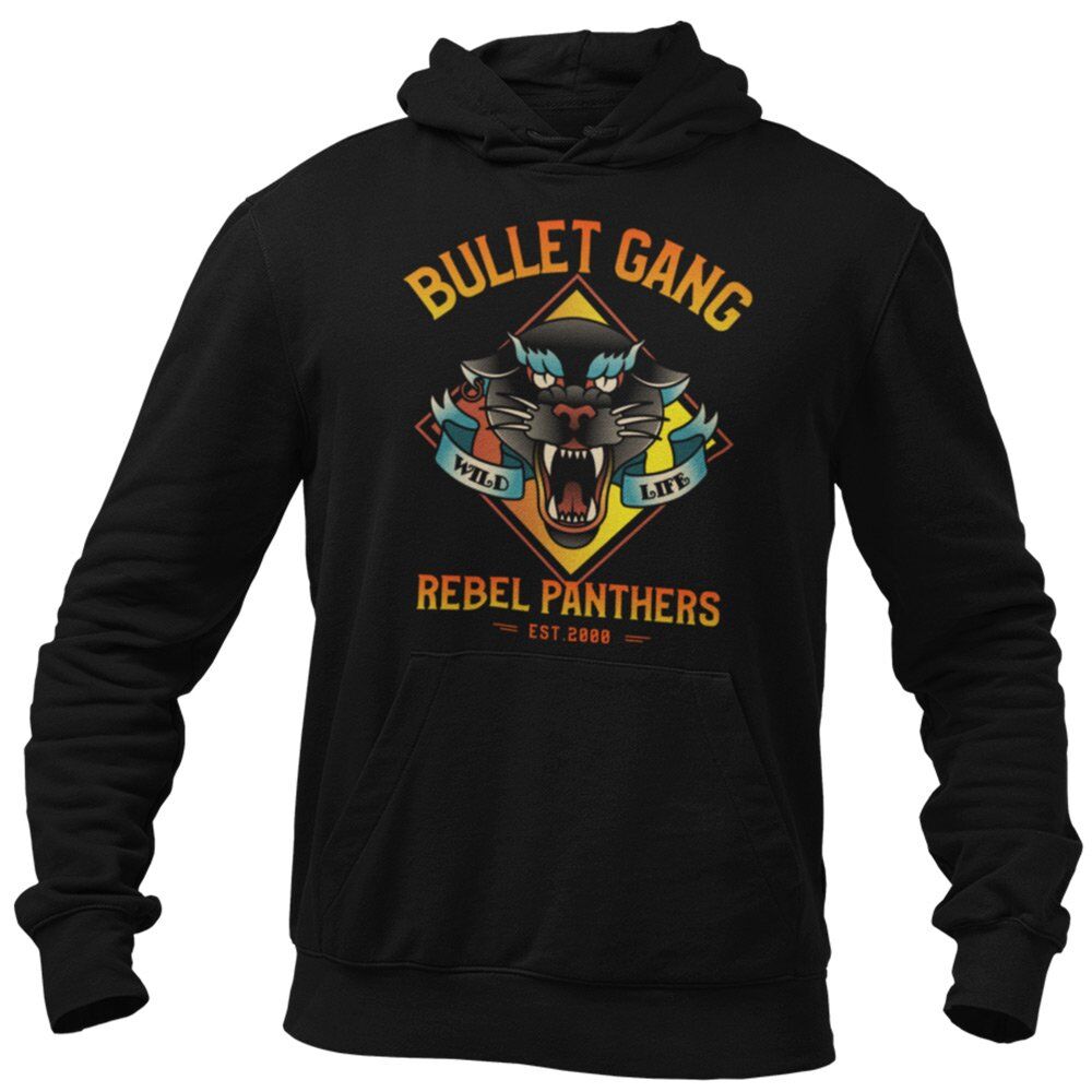 Printed Hoodie-Bullet Gang Rebel Panther Est.2000 - Biker Design-by ZingerTees-Unisex-EL9410016 - Image 5