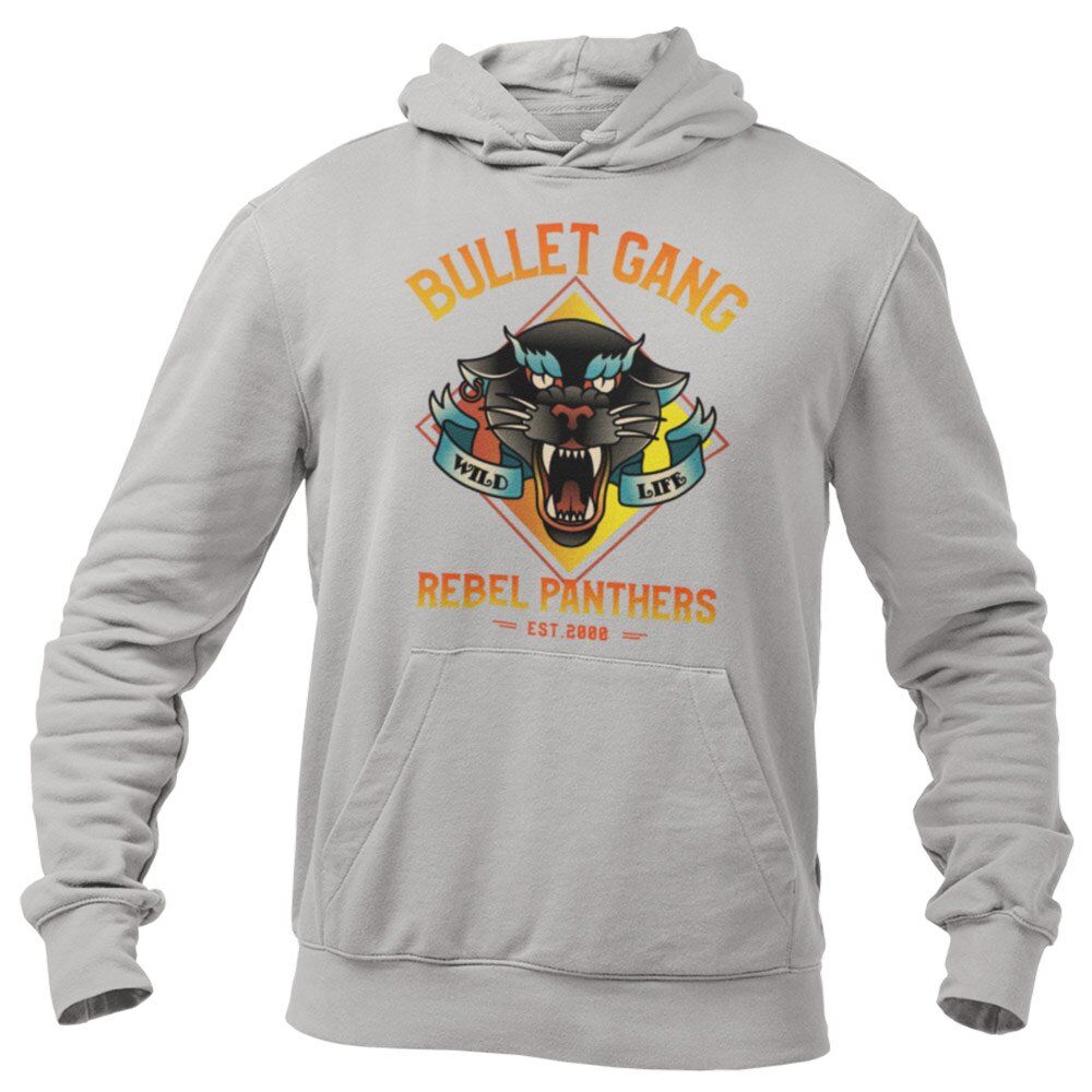 Printed Hoodie-Bullet Gang Rebel Panther Est.2000 - Biker Design-by ZingerTees-Unisex-EL9410016 - Image 6