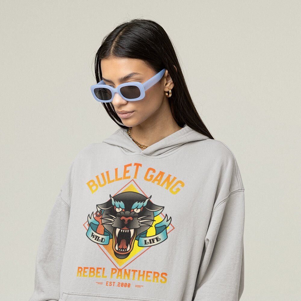 Printed Hoodie-Bullet Gang Rebel Panther Est.2000 - Biker Design-by ZingerTees-Unisex-EL9410016 - Image 2