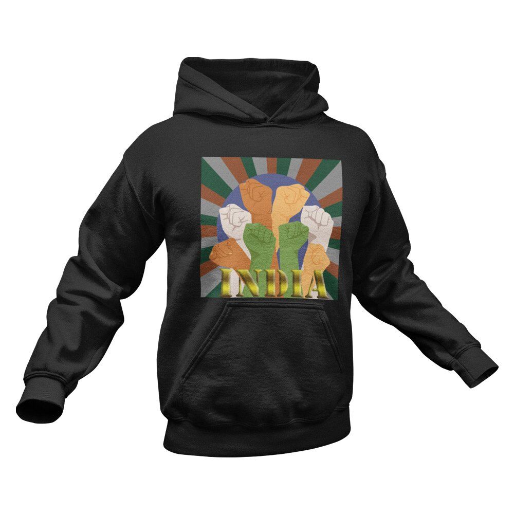 Printed Hoodie-Celebrate India Series - New And Powerful India Design-by ZingerTees-Unisex-EL9410024 - Image 6