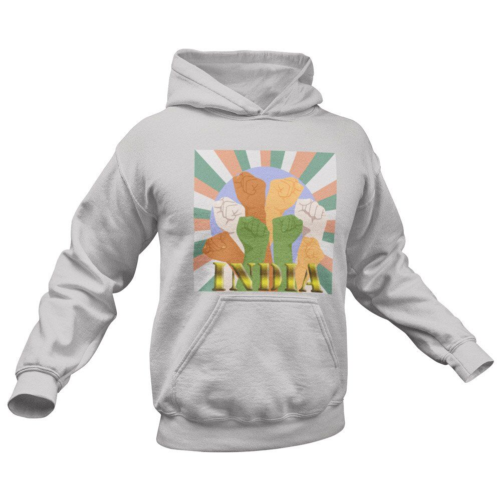 Printed Hoodie-Celebrate India Series - New And Powerful India Design-by ZingerTees-Unisex-EL9410024 - Image 5