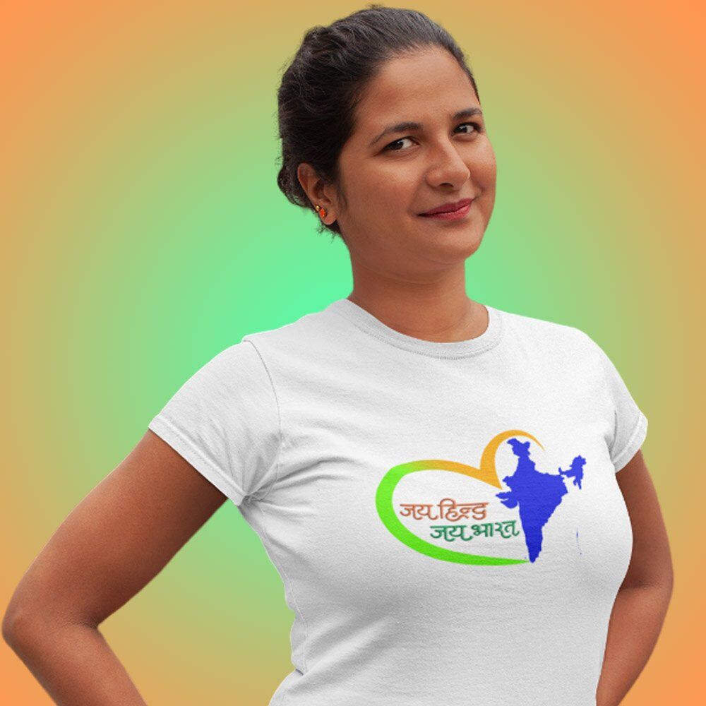 Pure Cotton Bio-Washed T-Shirt Chest Printed-Celebrate India Series - Jai Hind Jai Bhart Design-by ZingerTees-Unisex-EL9120249 - Image 3