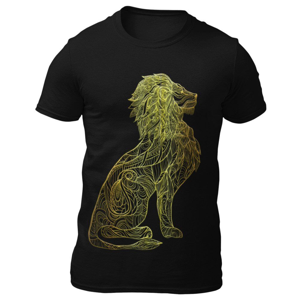 Pure Cotton Bio-Washed Chest Printed T-Shirt - Eco Earth - Lion Mandala Design-by ZingerTees-Unisex-EL9120295 - Image 5