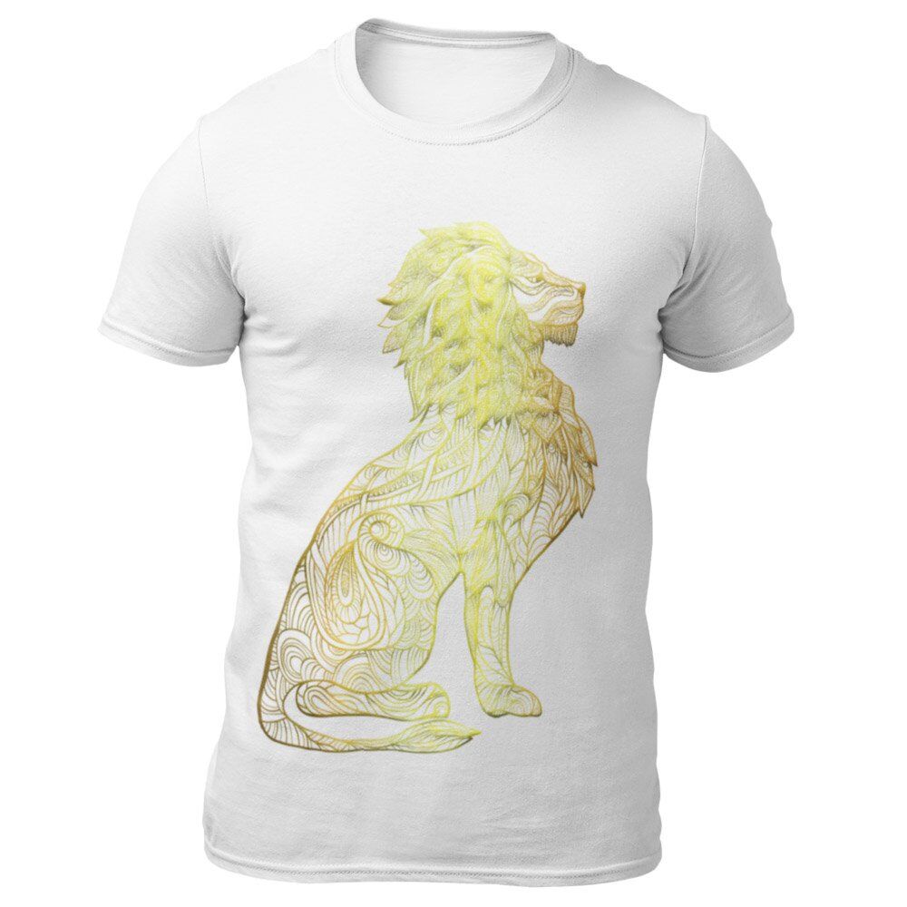 Pure Cotton Bio-Washed Chest Printed T-Shirt - Eco Earth - Lion Mandala Design-by ZingerTees-Unisex-EL9120295 - Image 7