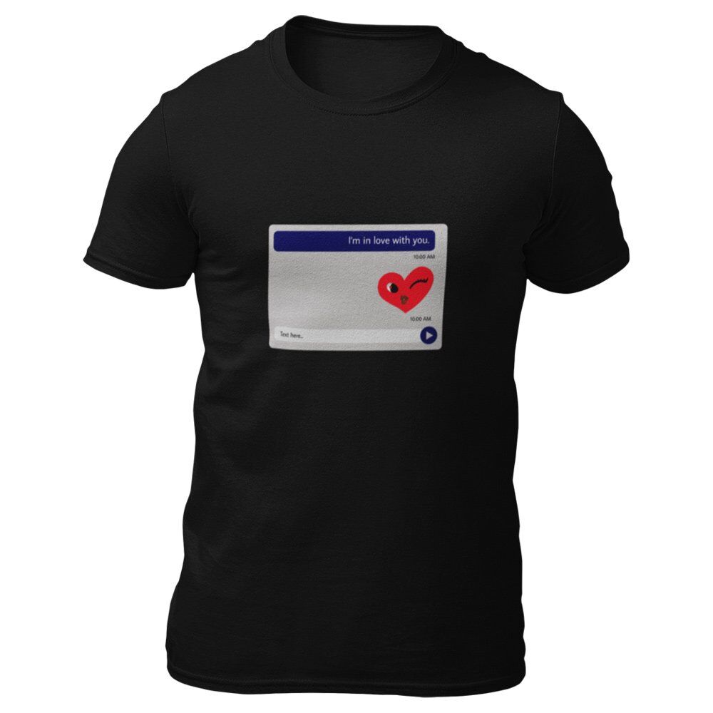 Pure Cotton Bio-Washed T-Shirt Chest Printed-Valentine's Day - I'm in love with you Design-by ZingerTees-Unisex-EL9120269 - Image 8