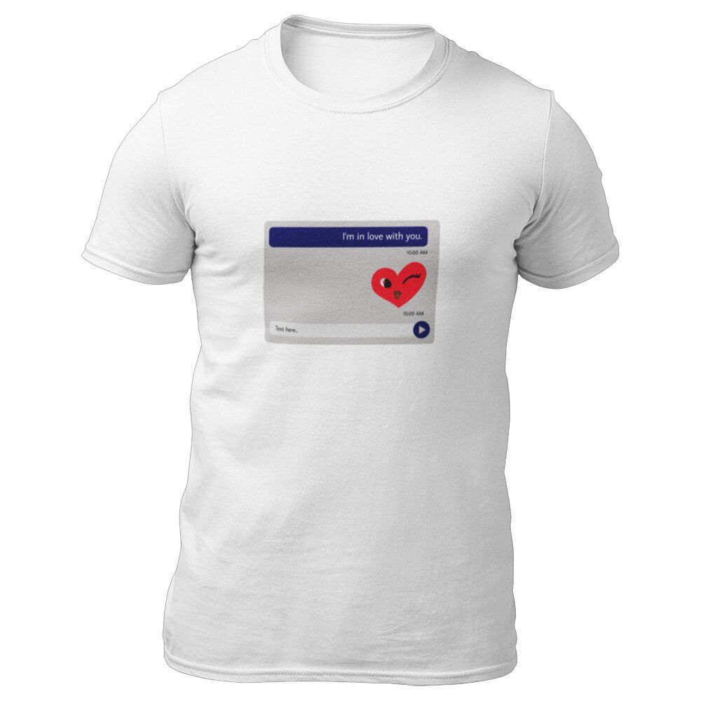 Pure Cotton Bio-Washed T-Shirt Chest Printed-Valentine's Day - I'm in love with you Design-by ZingerTees-Unisex-EL9120269 - Image 6