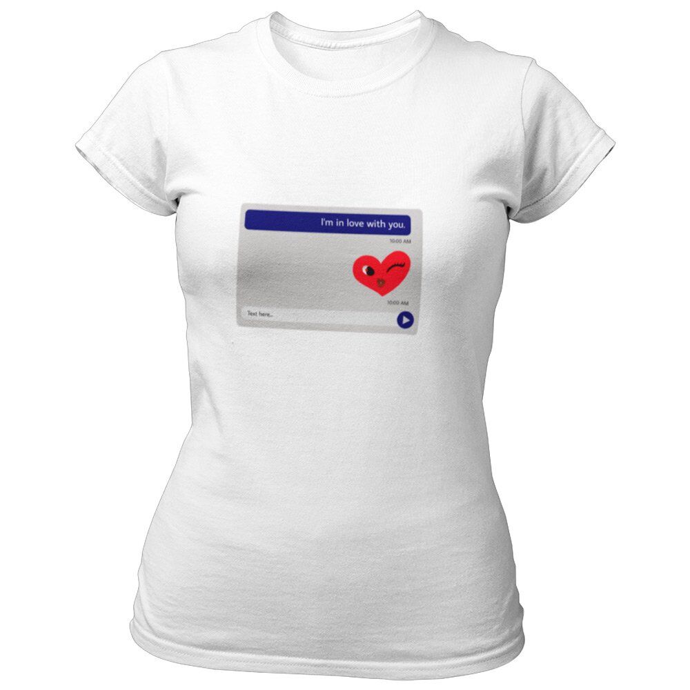 Pure Cotton Bio-Washed T-Shirt Chest Printed-Valentine's Day - I'm in love with you Design-by ZingerTees-Unisex-EL9120269 - Image 5