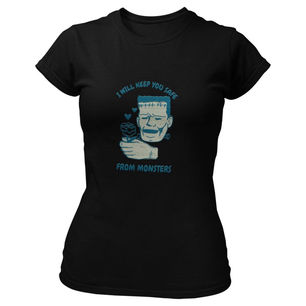 Pure Cotton Bio-Washed T-Shirt Chest Printed-Valentine's Day - I Will Keep You Safe From Monsters Design-by ZingerTees-Unisex-EL9120265 - Image 7