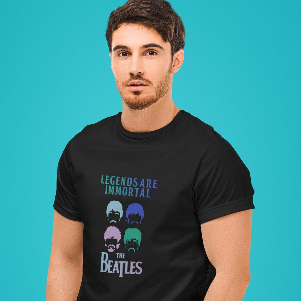Pure Cotton Bio-Washed T-Shirt Chest Printed-Tribute to The Beatles-Rock Music Legends-6-by ZingerTees-Unisex-EL9120341 - Image 6