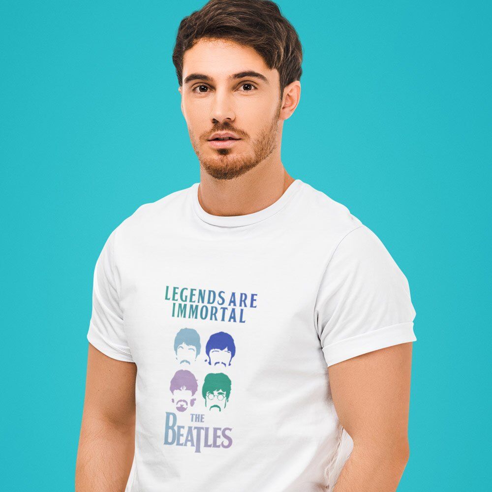 Pure Cotton Bio-Washed T-Shirt Chest Printed-Tribute to The Beatles-Rock Music Legends-6-by ZingerTees-Unisex-EL9120341 - Image 8