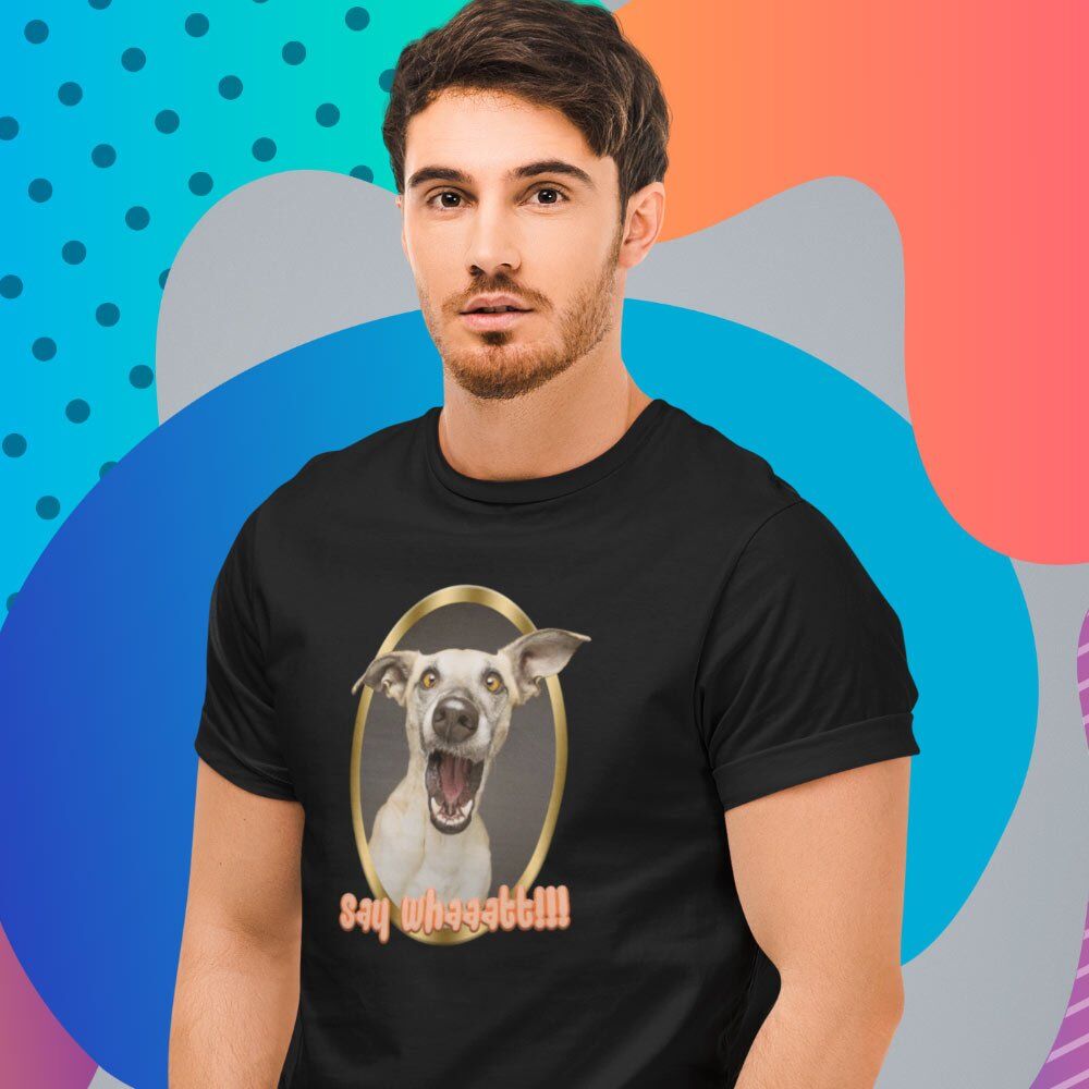 Pure Cotton Bio-Washed T-Shirt Chest Printed-Slogan Funny Dog-Say What-Design-10-by ZingerTees-Unisex-EL9120461