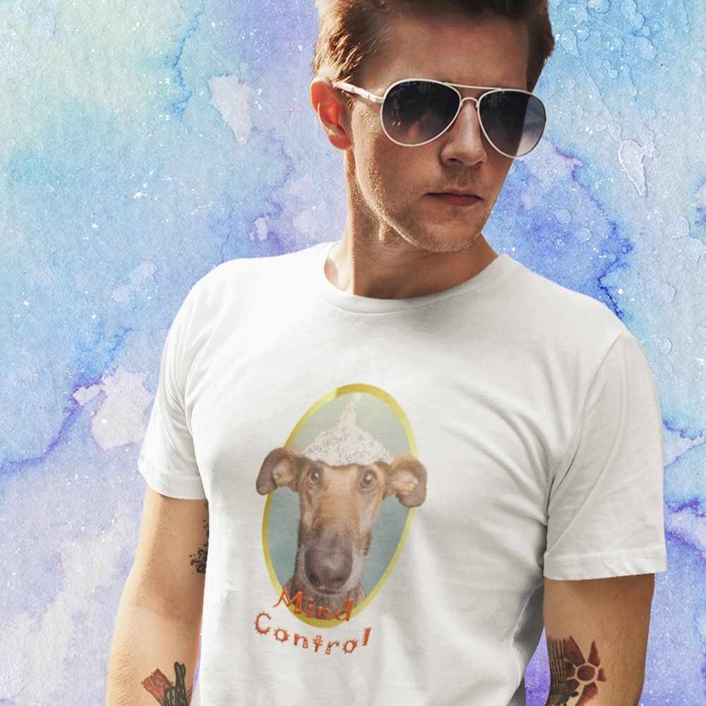 Pure Cotton Bio-Washed T-Shirt Chest Printed-Slogan Funny Dog-Alien Mild Control-Design-15-by ZingerTees-Unisex-EL9120466 - Image 2