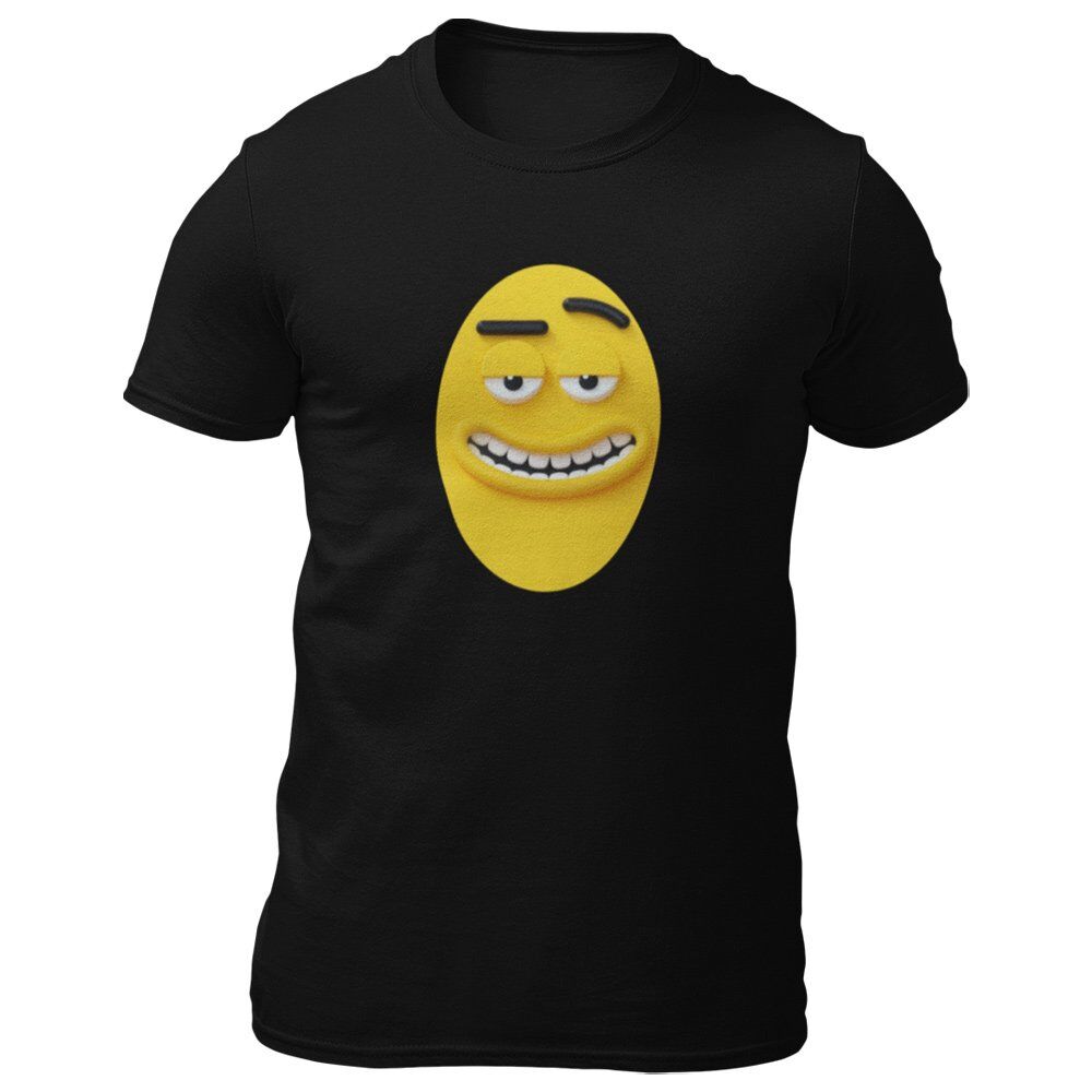 Pure Cotton Bio-Washed T-Shirt Chest Printed-Funny Egg head Emoji Design-8-by ZingerTees-Unisex-EL9120454 - Image 8