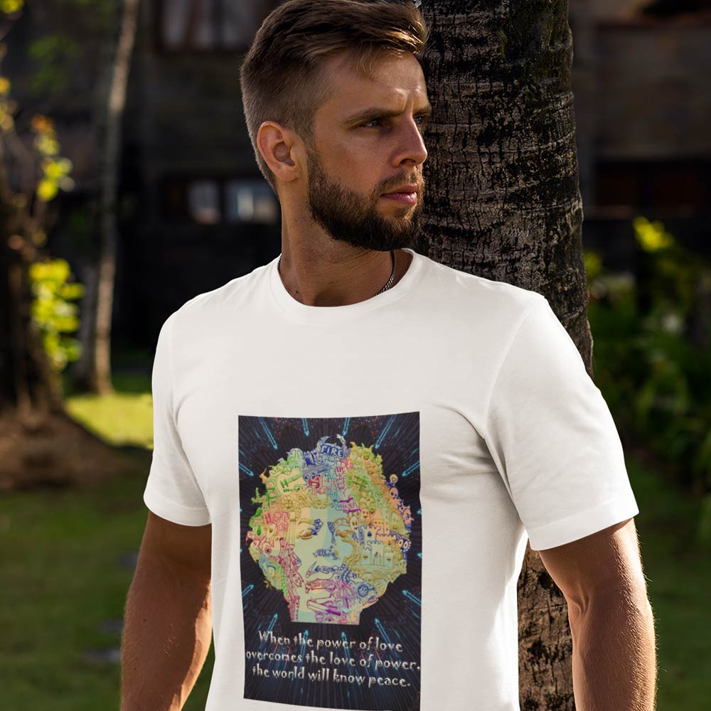 Pure Cotton Bio-Washed T-Shirt Chest Printed-Legends Series - Tribute to Jimmy Hendrix Design No.2-by ZingerTees-Unisex-EL9120318
