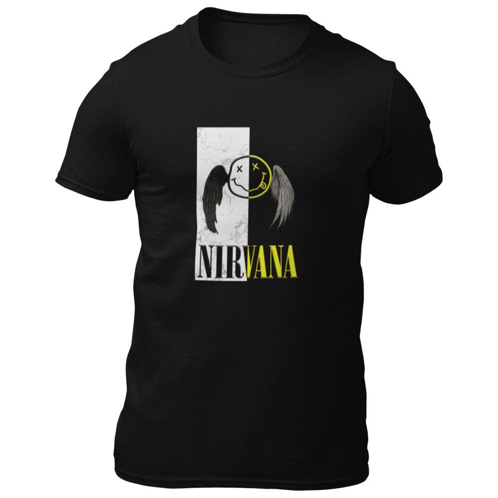 Pure Cotton Bio-Washed T-Shirt Chest Printed-Legends Series - Tribute to Rock Band Nirvana Design No.6-by ZingerTees-Unisex-EL9120328 - Image 8