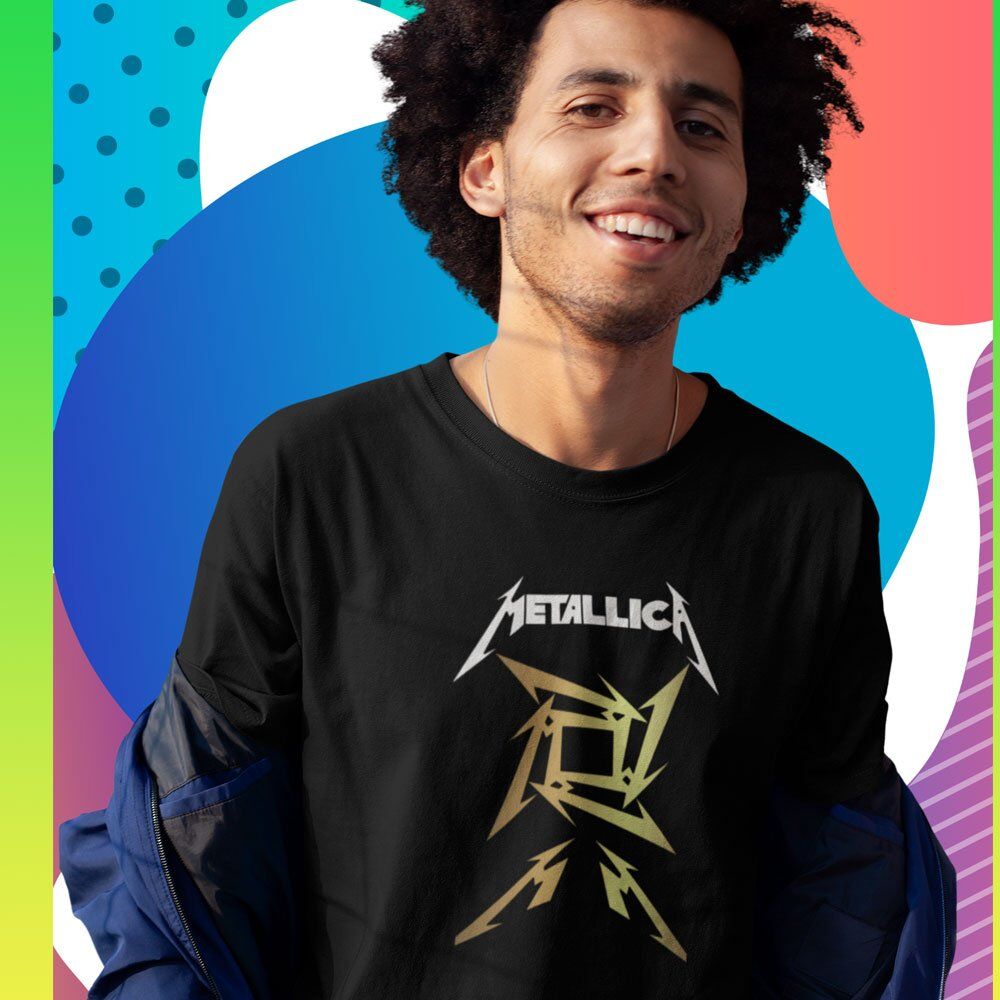 Pure Cotton Bio-Washed T-Shirt Chest Printed-Tribute to Metallica-Rock Music-Design-5-by ZingerTees-Unisex-EL9120483