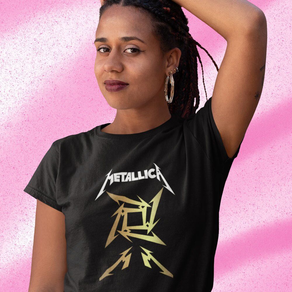 Pure Cotton Bio-Washed T-Shirt Chest Printed-Tribute to Metallica-Rock Music-Design-5-by ZingerTees-Unisex-EL9120483 - Image 4