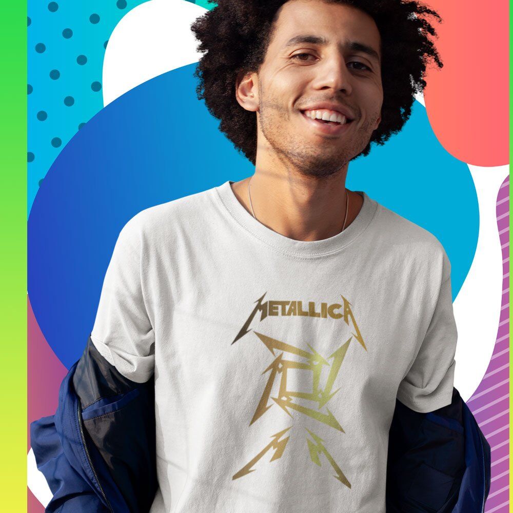 Pure Cotton Bio-Washed T-Shirt Chest Printed-Tribute to Metallica-Rock Music-Design-5-by ZingerTees-Unisex-EL9120483 - Image 3