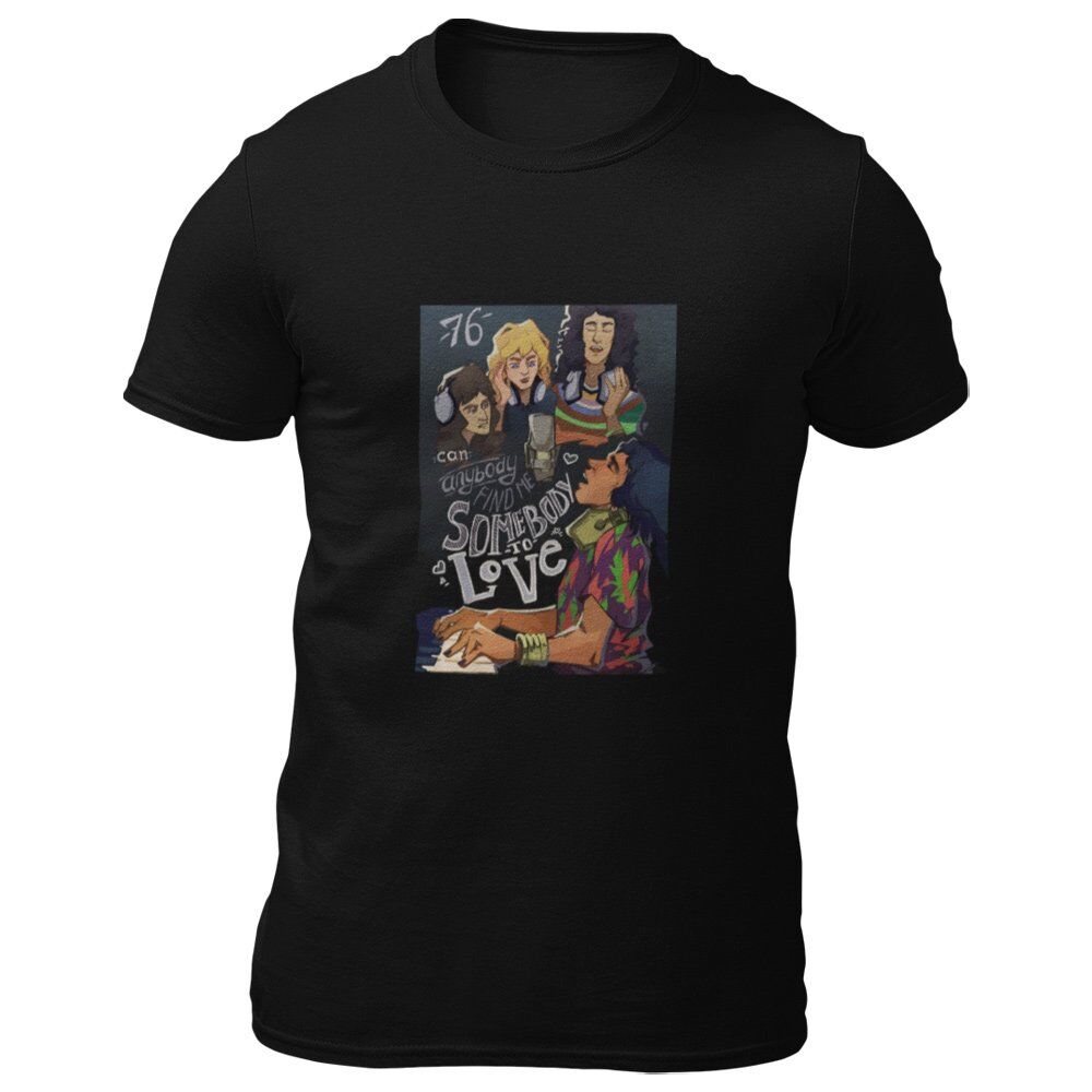 Pure Cotton Bio-Washed T-Shirt Chest Printed-Tribute to Queen-Freddie Mercury-Rock Music-Design-5-by ZingerTees-Unisex-EL9120493 - Image 5