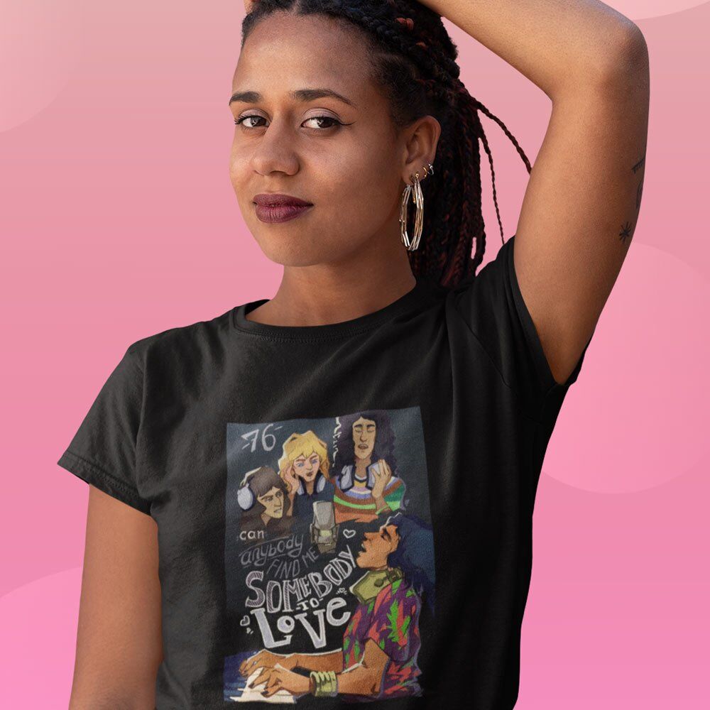 Pure Cotton Bio-Washed T-Shirt Chest Printed-Tribute to Queen-Freddie Mercury-Rock Music-Design-5-by ZingerTees-Unisex-EL9120493 - Image 4